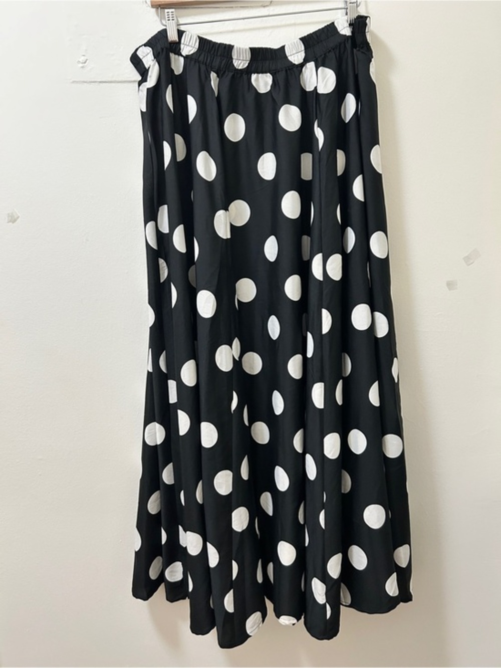 Mlle Gabrielle Polka Dot Maxi Skirt in Black & White